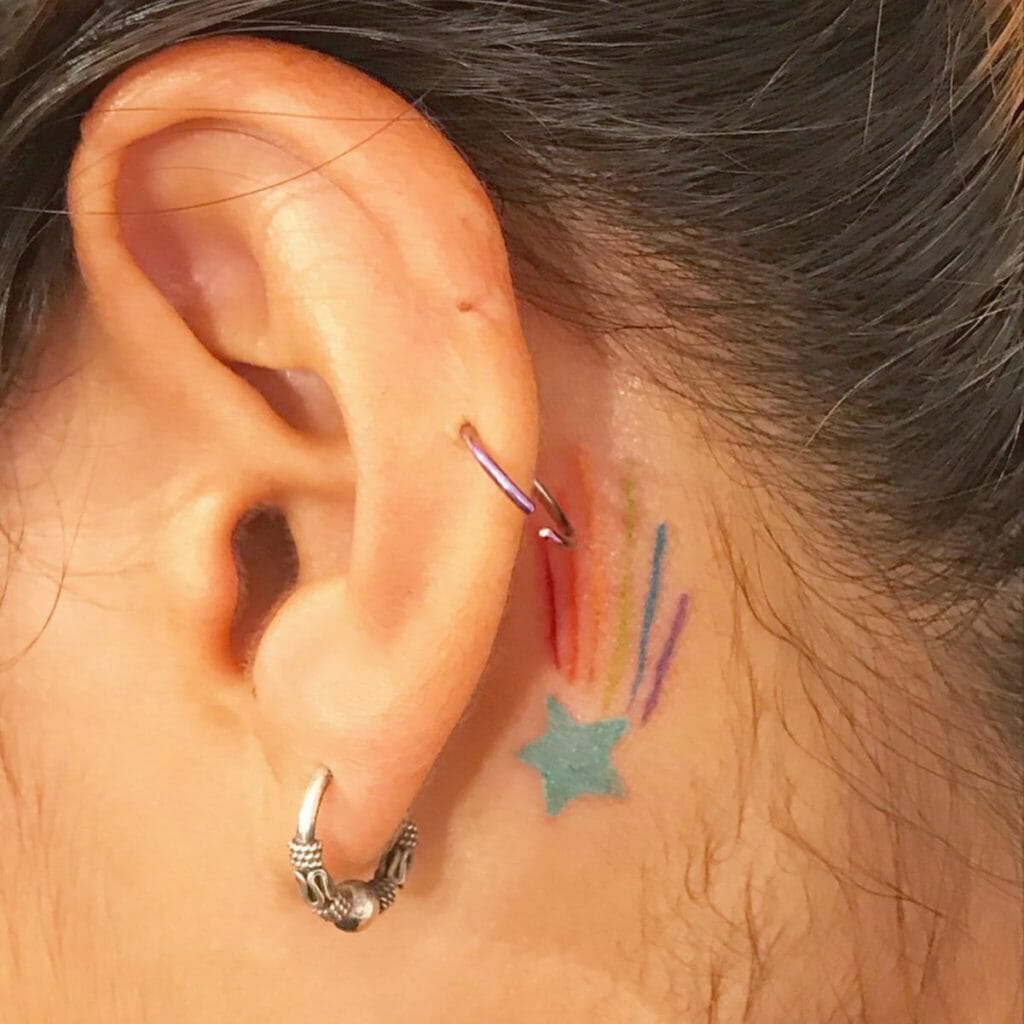 Meaning of the shooting star tattoo behind the ear