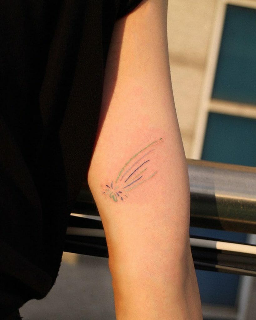 Simple and Colorful Shooting Star Tattoo Designs