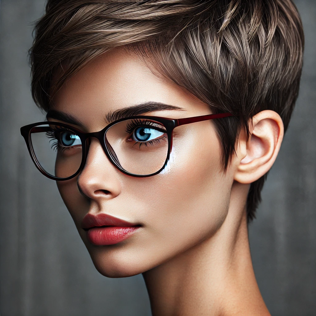 Short Pixie for Women with Glasses