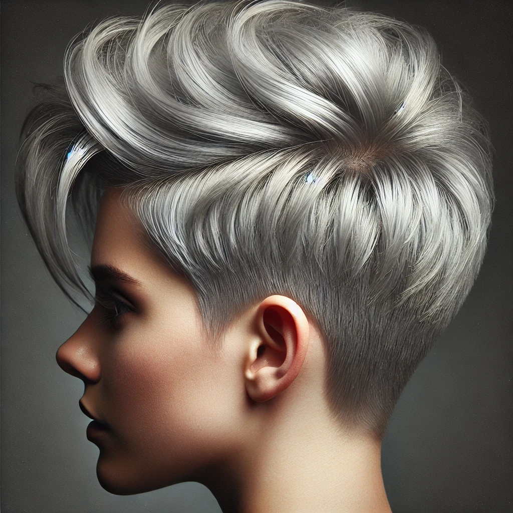 Silver Tapered Pixie Cut