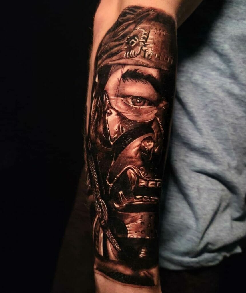 Samurai Face Tattoo