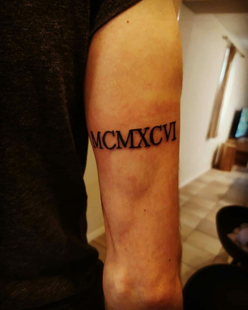 1996 in Roman Numerals Tattoo