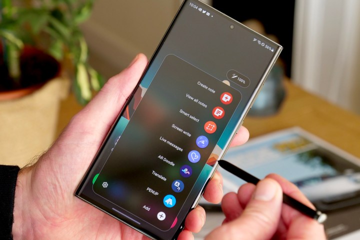 The S Pen's menu on the Galaxy S23 Ultra.