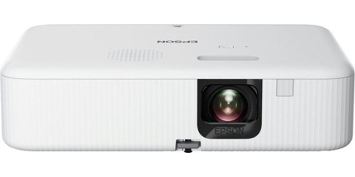 The Epson EpiqVision portable projector is on the front.