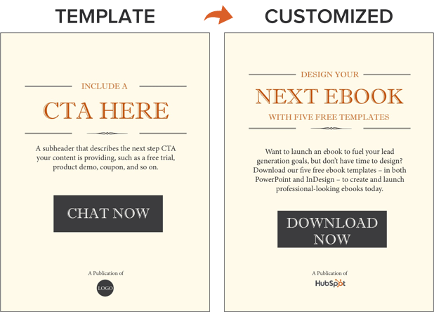 example of including a call to action within an ebook template