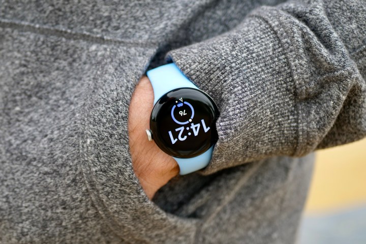 A person wearing the Google Pixel Watch 2.