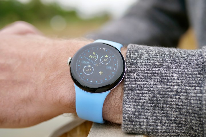 A person wearing the Google Pixel Watch 2.