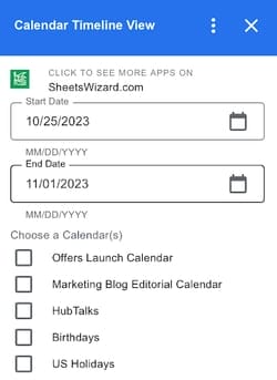 how to insert a calendar into google sheets: pull events