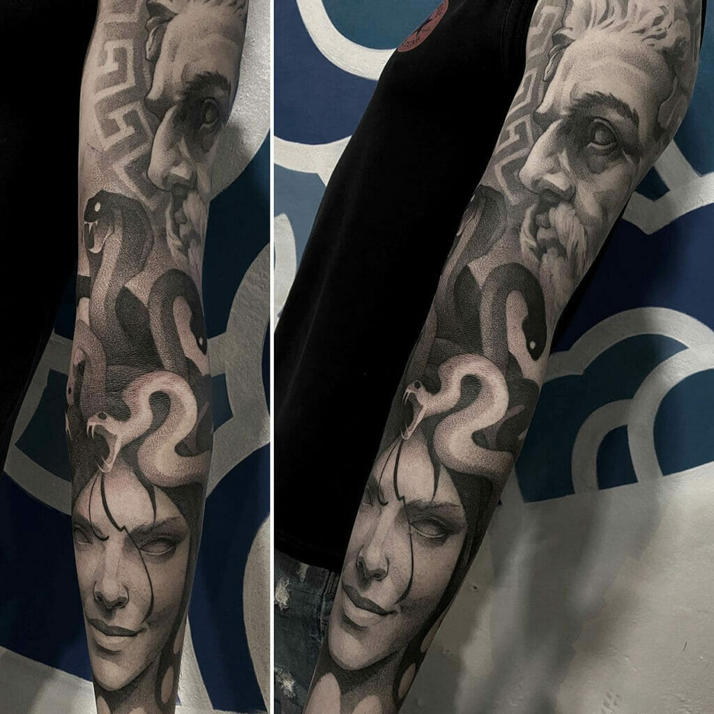 Medusa Statue Tattoo