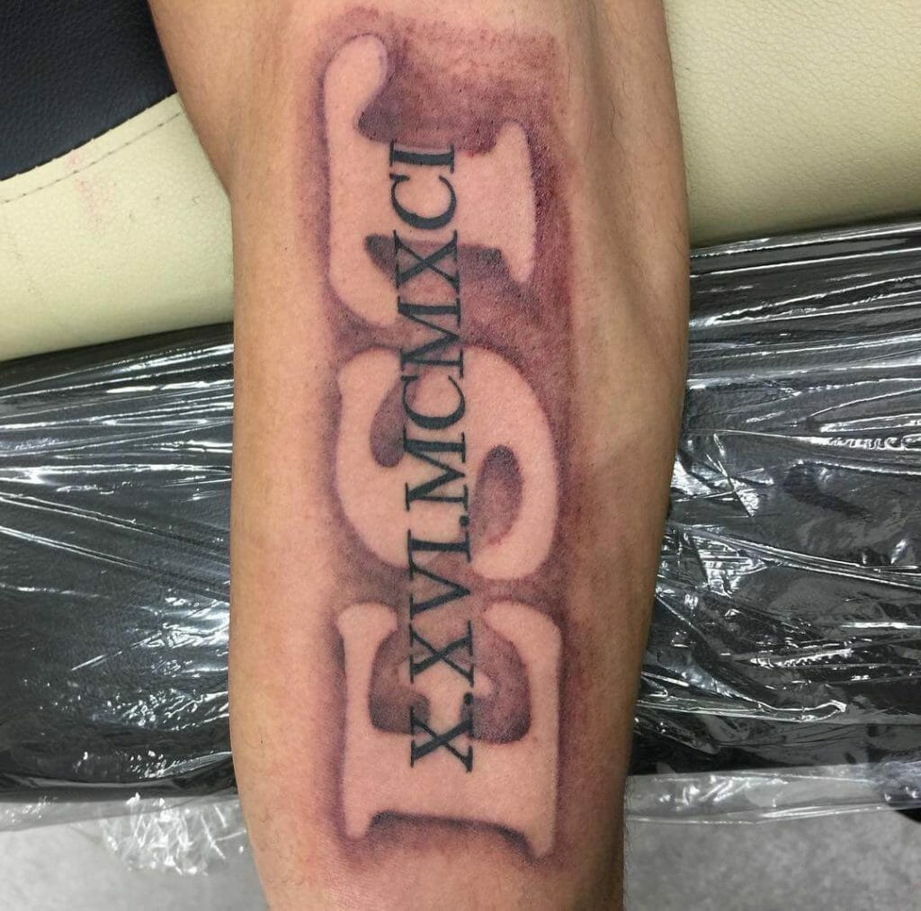 1997 Roman Numerals Tattoo