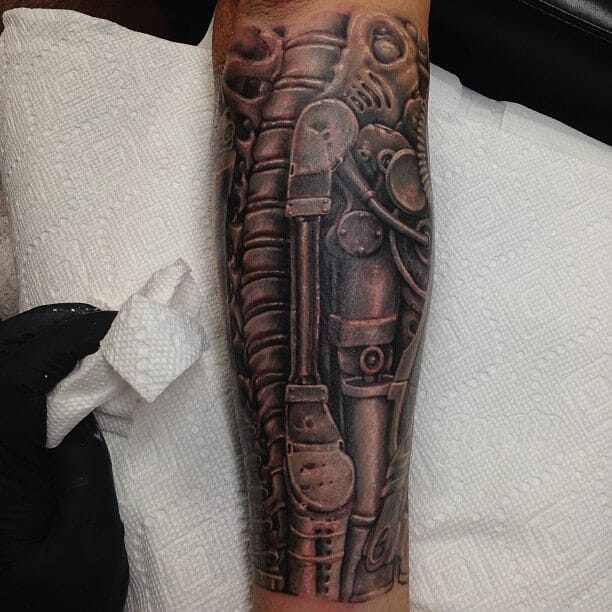 robot arm tattoo