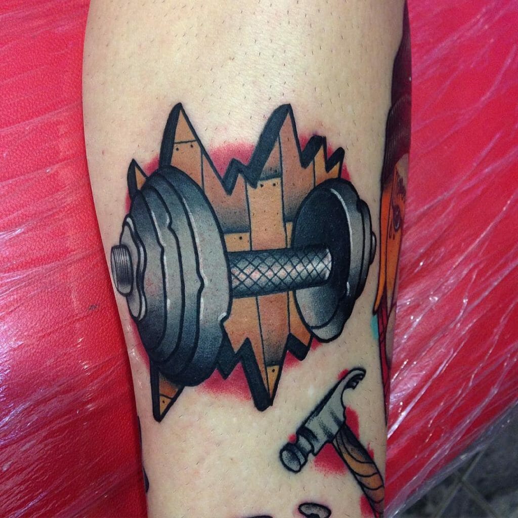 dumbbell tattoo