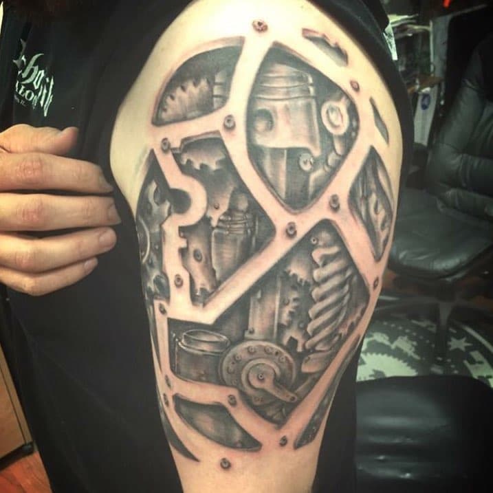 robot arm tattoo