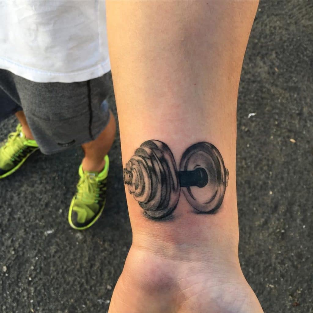 dumbbell tattoo