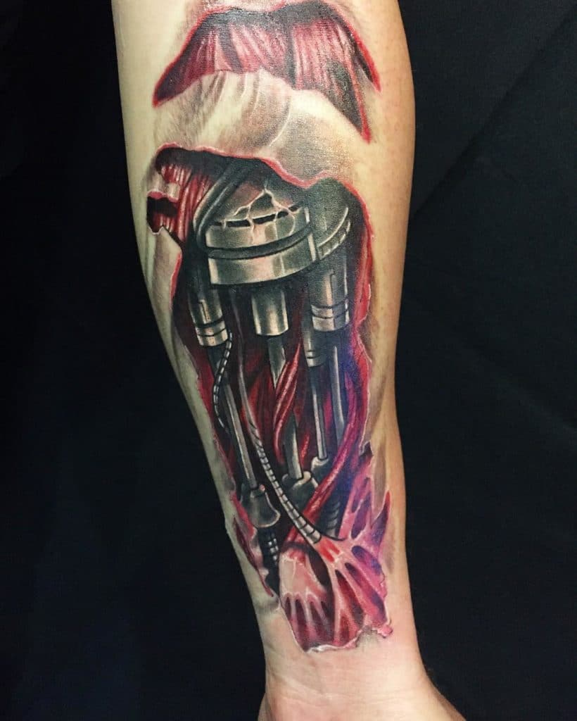 robot arm tattoo