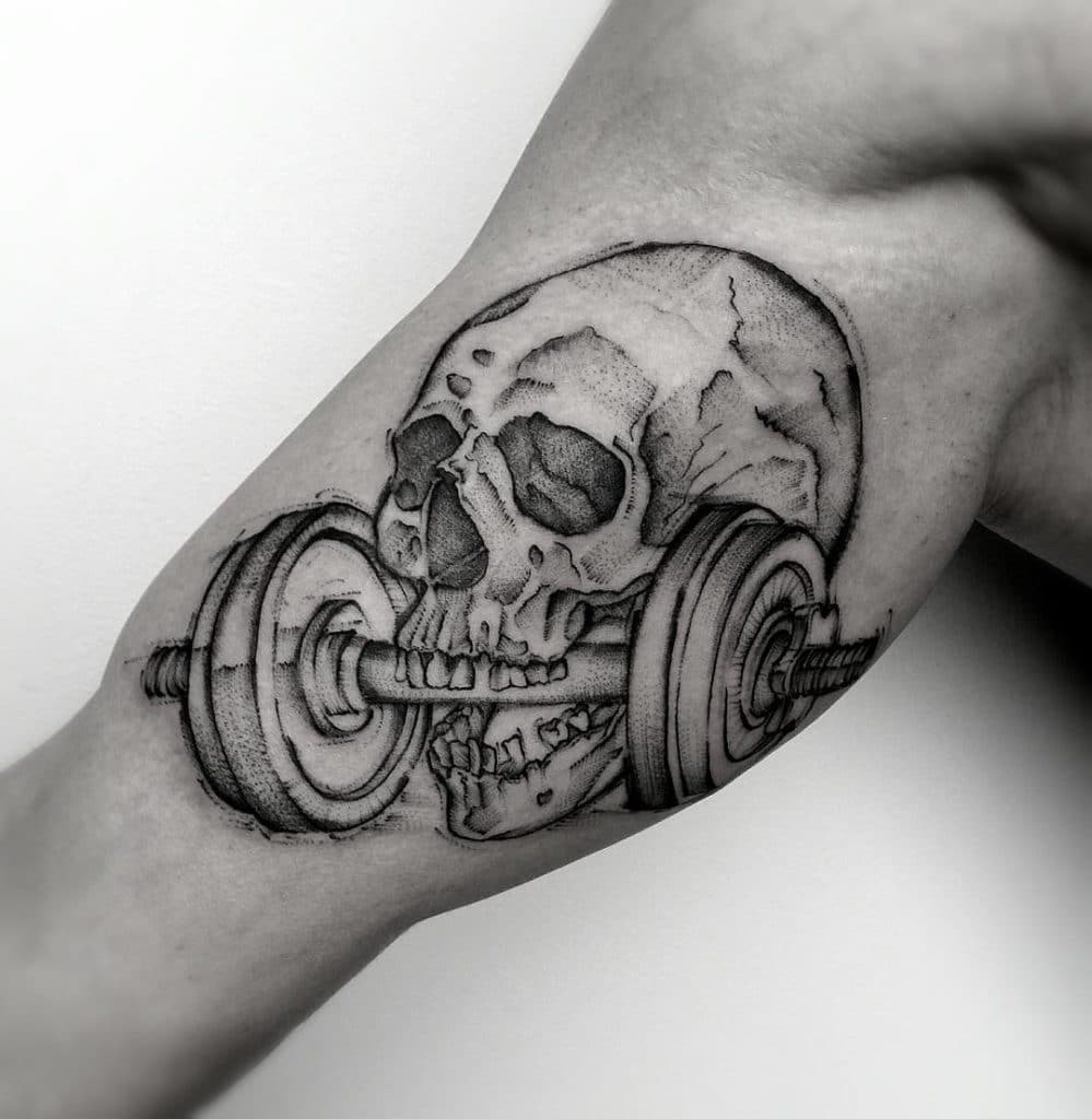 dumbbell tattoo