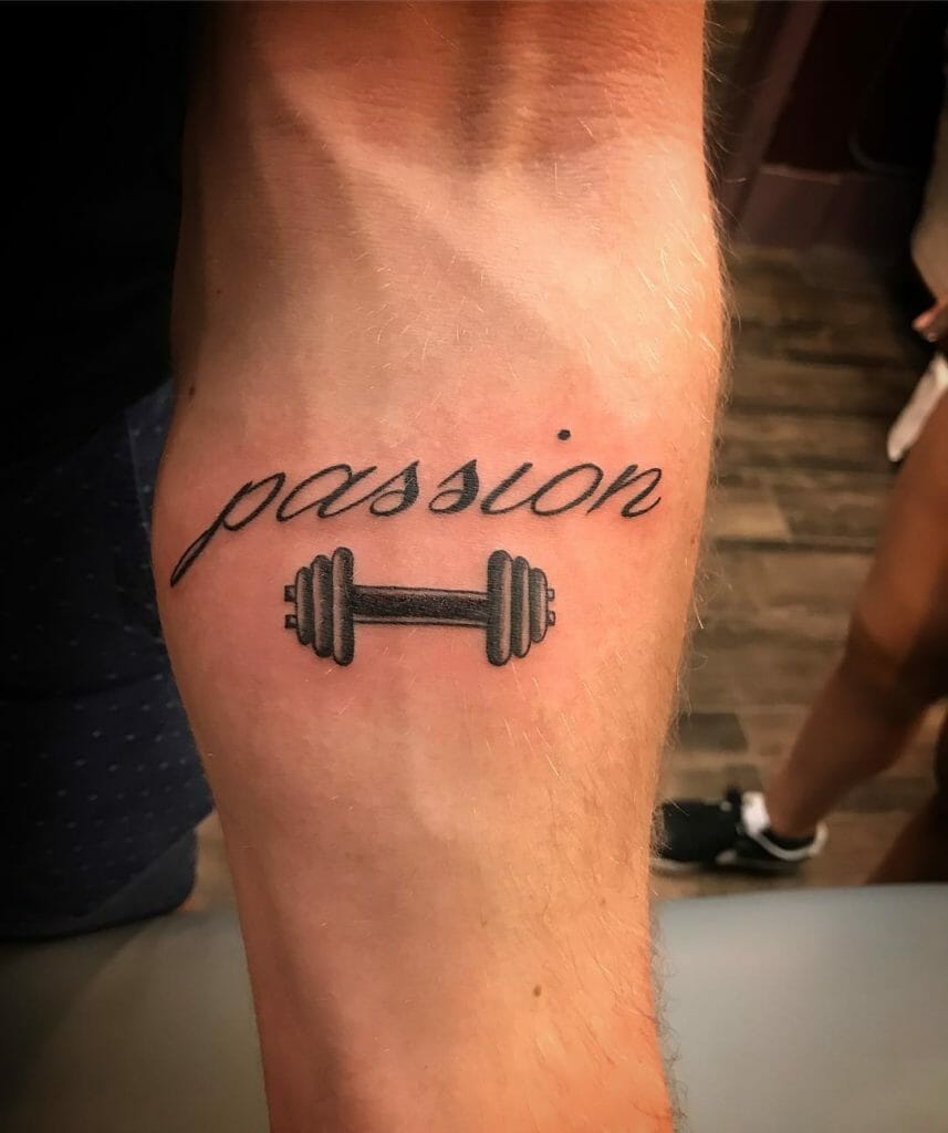 dumbbell tattoo