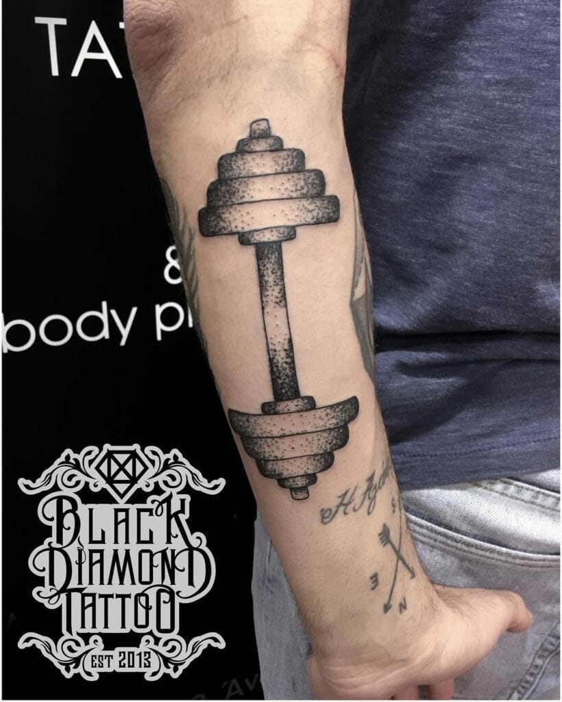 dumbbell tattoo