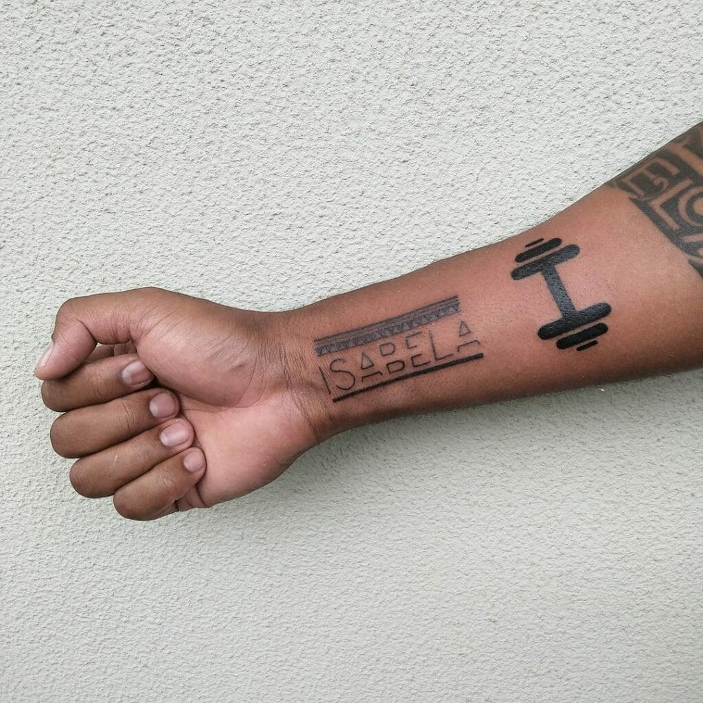 dumbbell tattoo