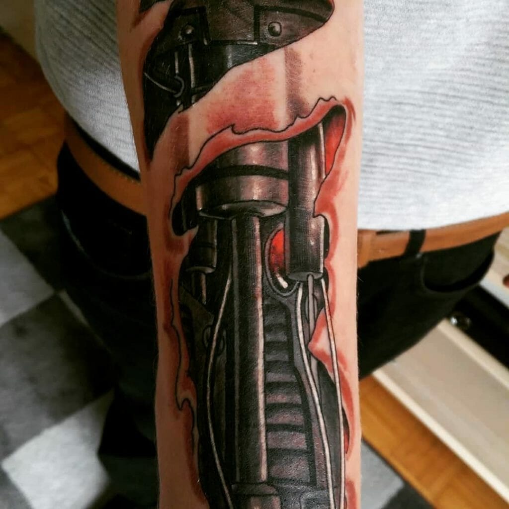 robot arm tattoo