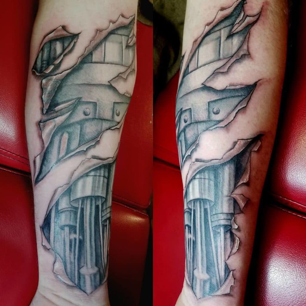 robot arm tattoo