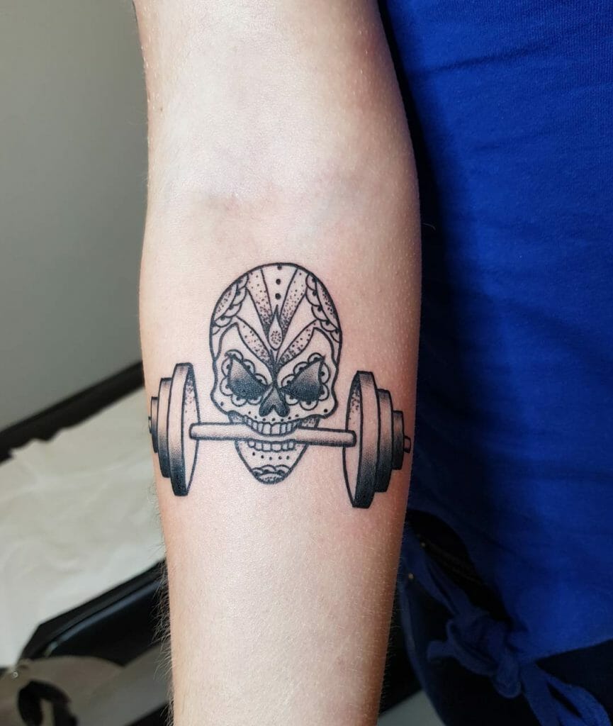 dumbbell tattoo