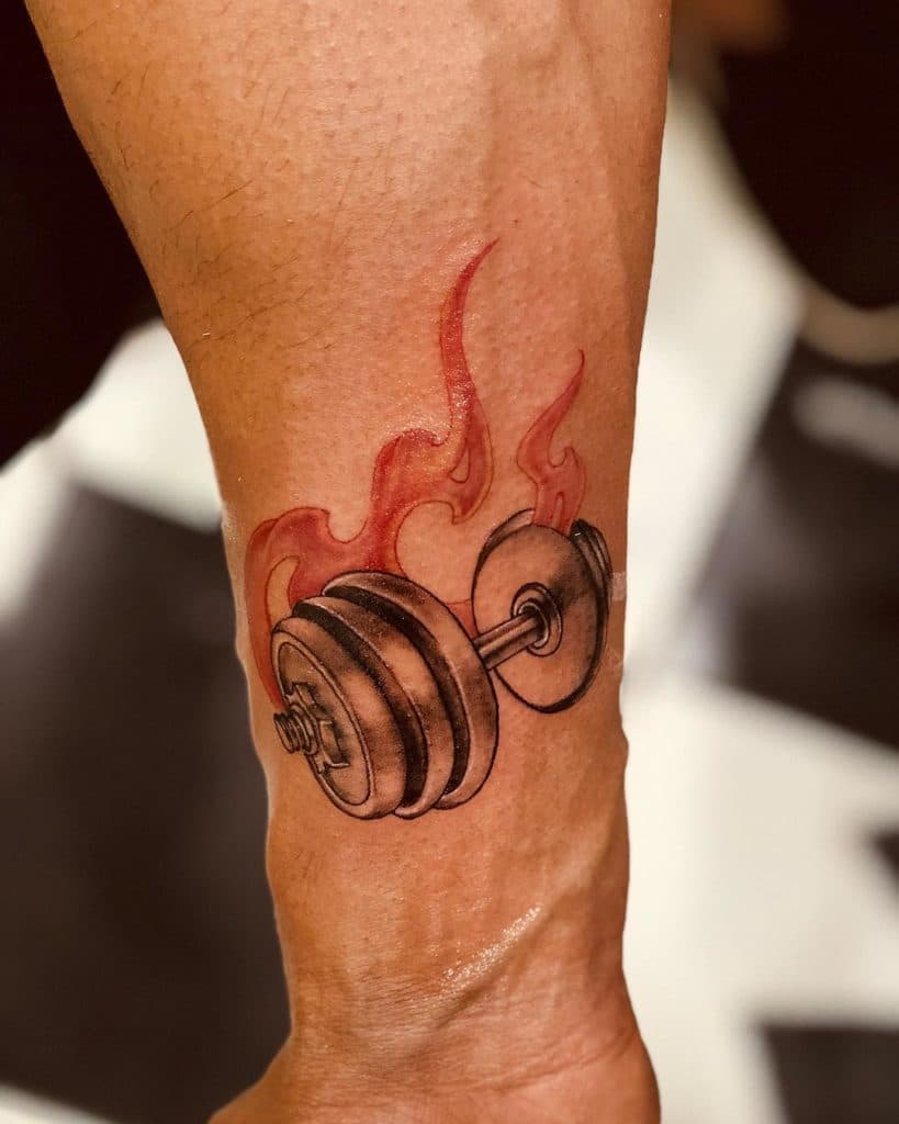 dumbbell tattoo