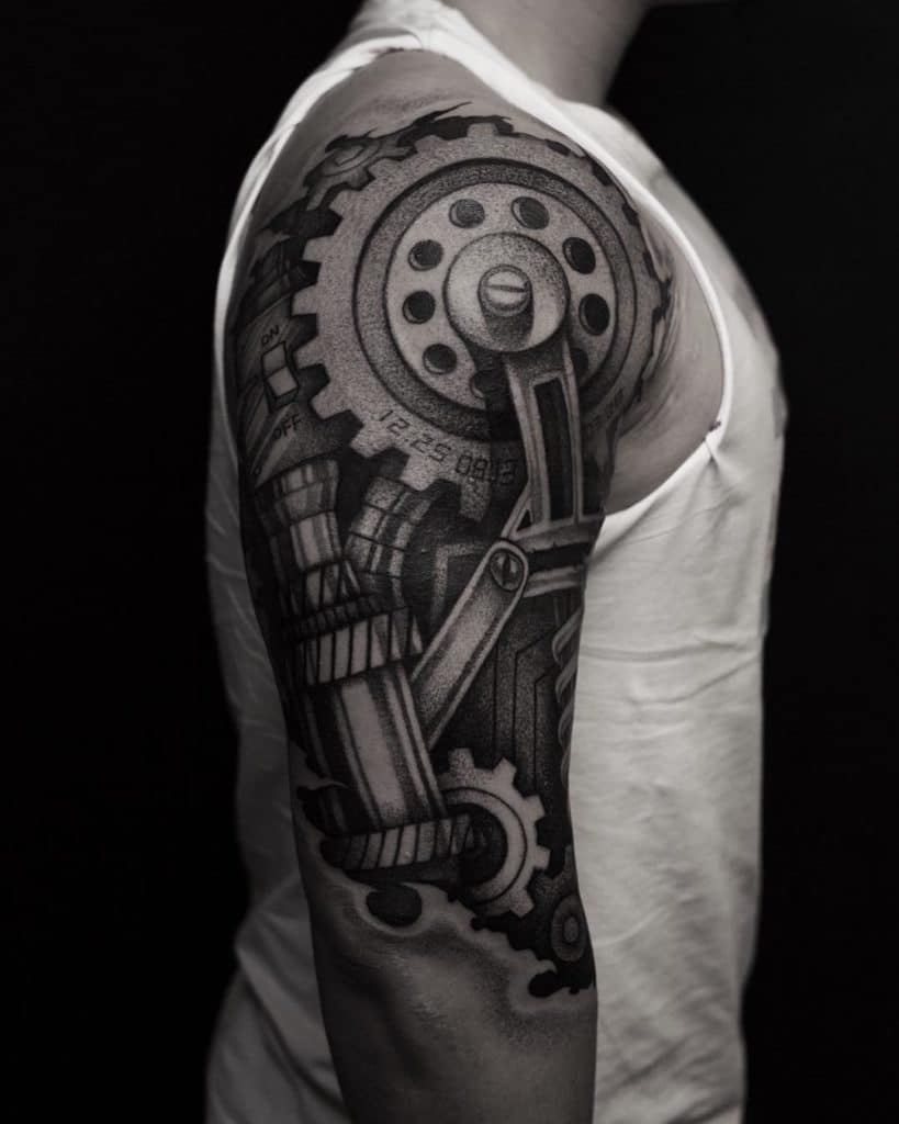 robot arm tattoo