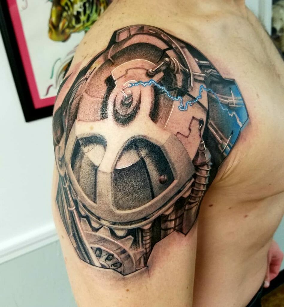 robot arm tattoo