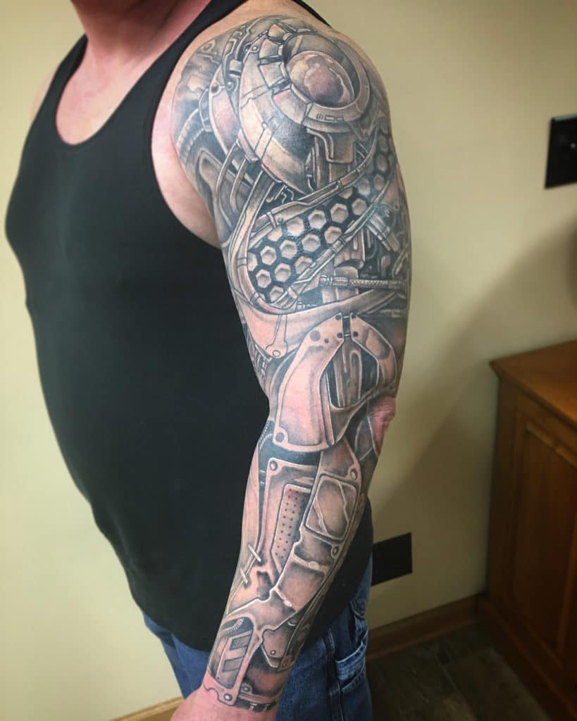 robot arm tattoo