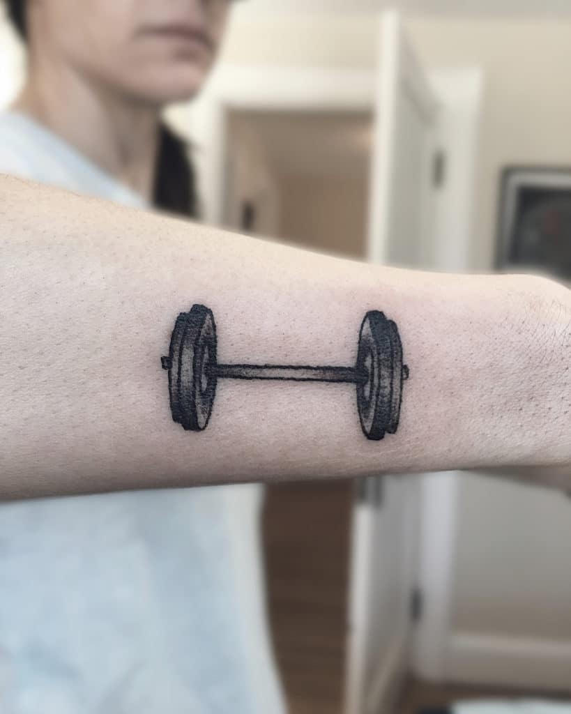 dumbbell tattoo