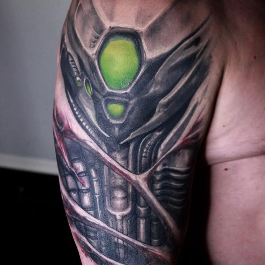 robot arm tattoo