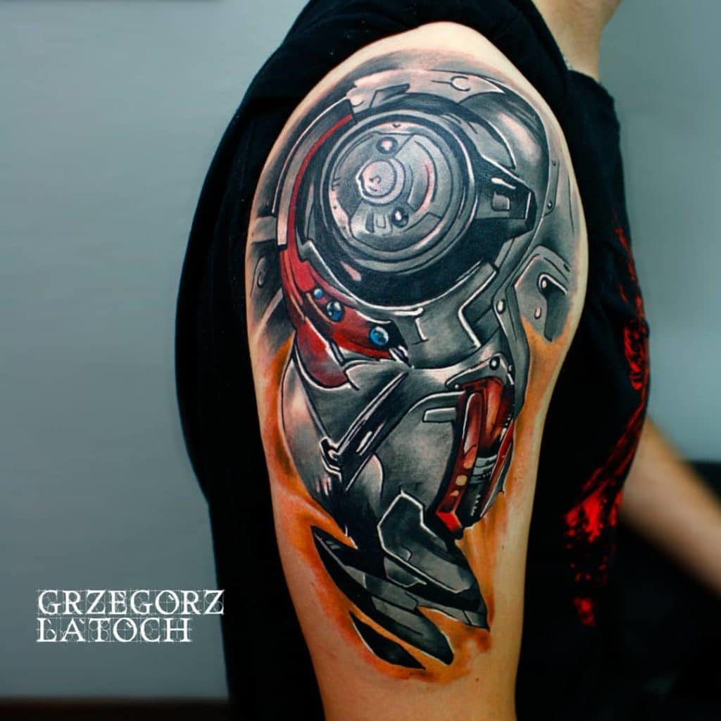 robot arm tattoo