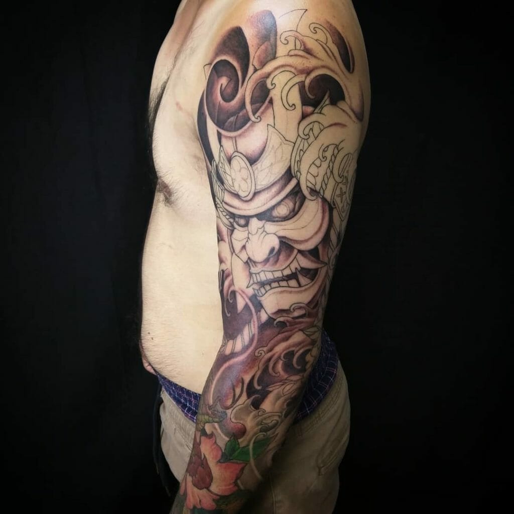 samurai mask tattoo