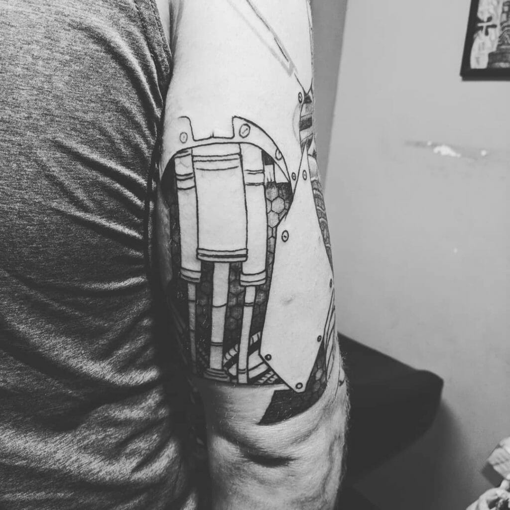 robot arm tattoo