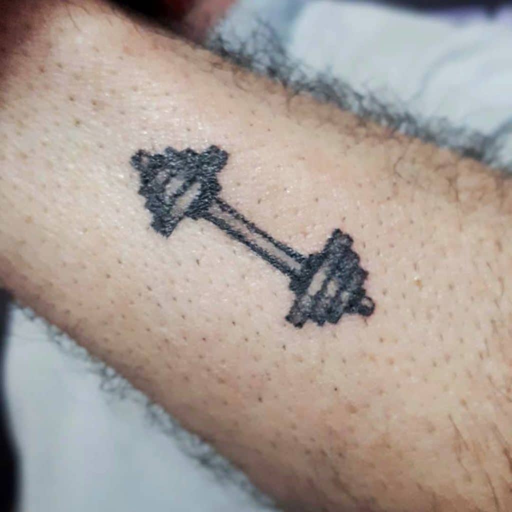 dumbbell tattoo