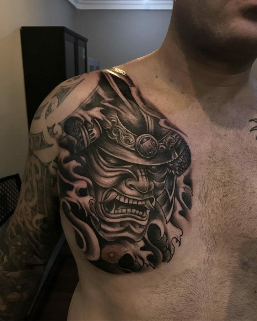 samurai mask tattoo