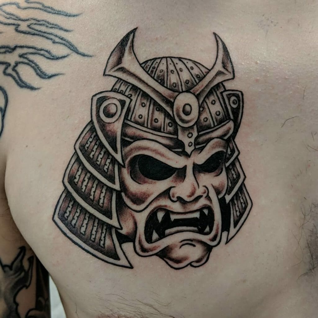 samurai mask tattoo