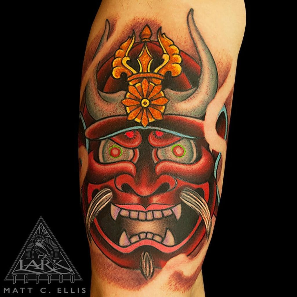 samurai mask tattoo