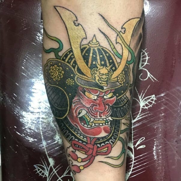 samurai mask tattoo