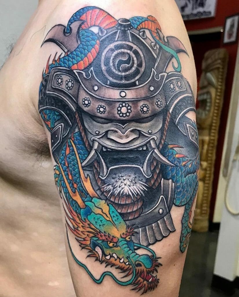 samurai mask tattoo