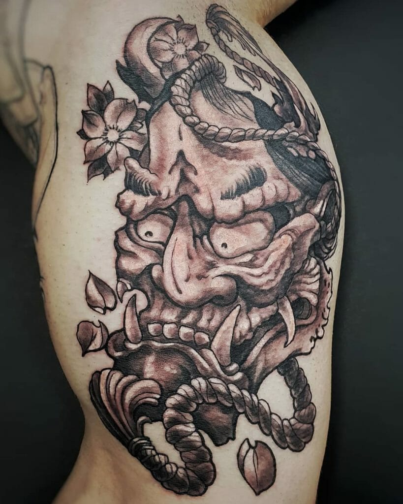 samurai mask tattoo