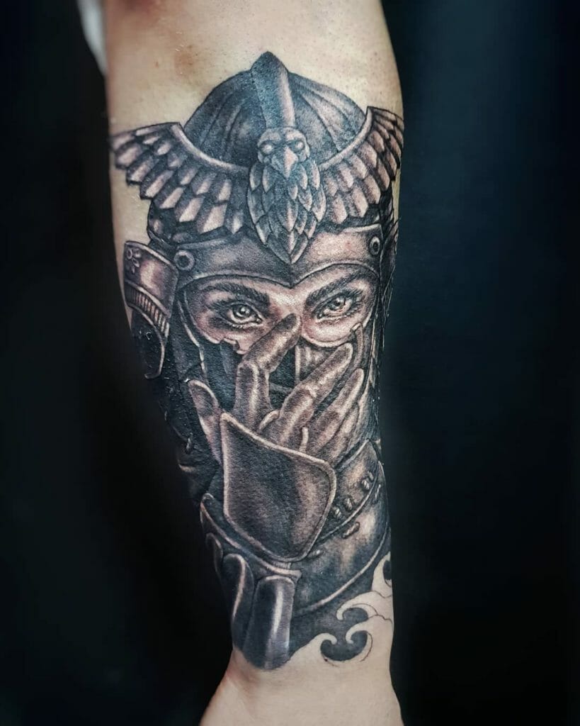 samurai mask tattoo