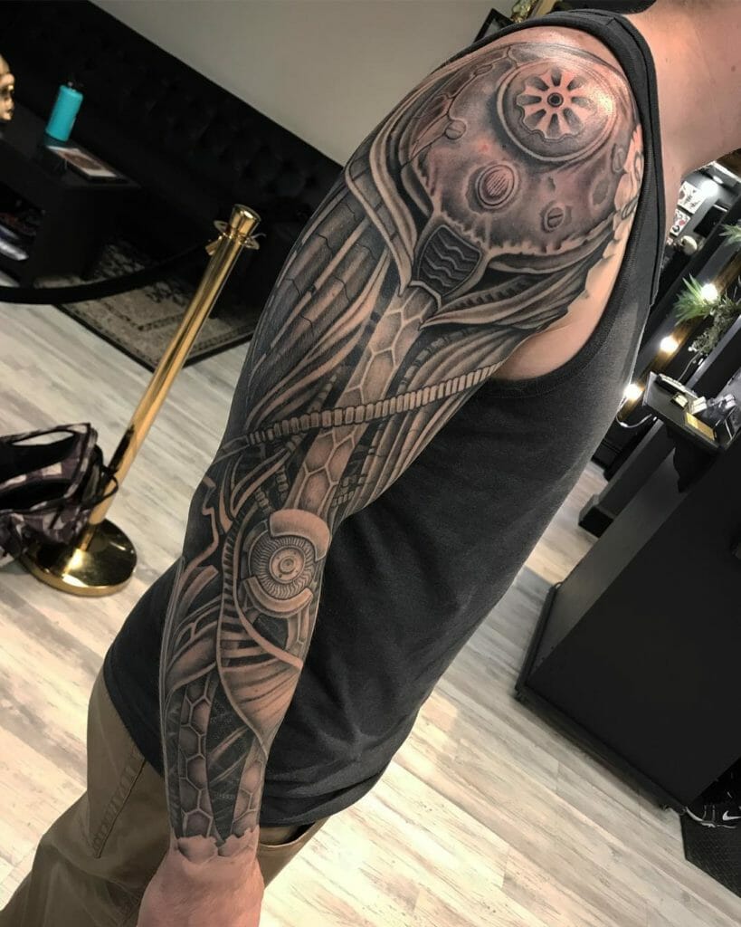 robot arm tattoo