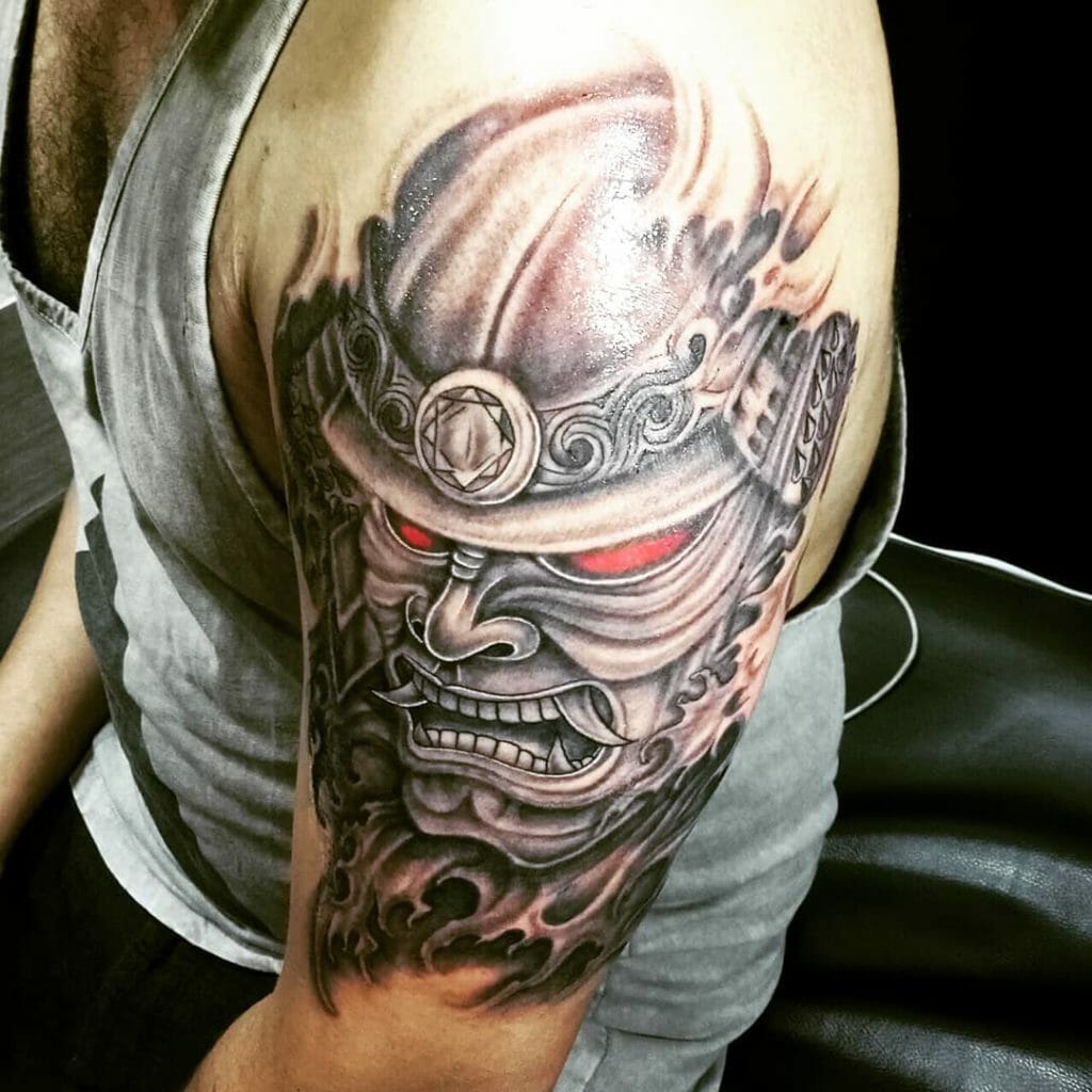 samurai mask tattoo