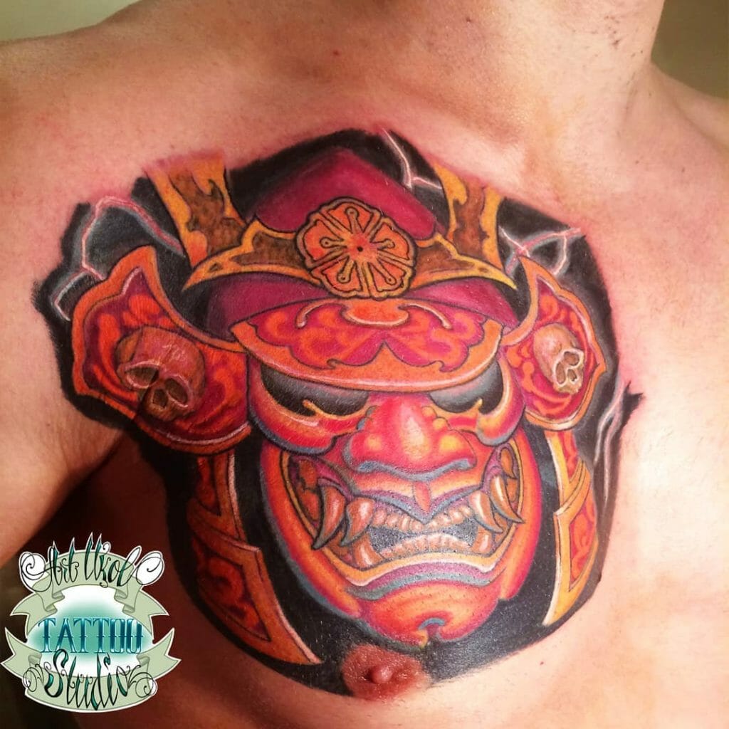 samurai mask tattoo