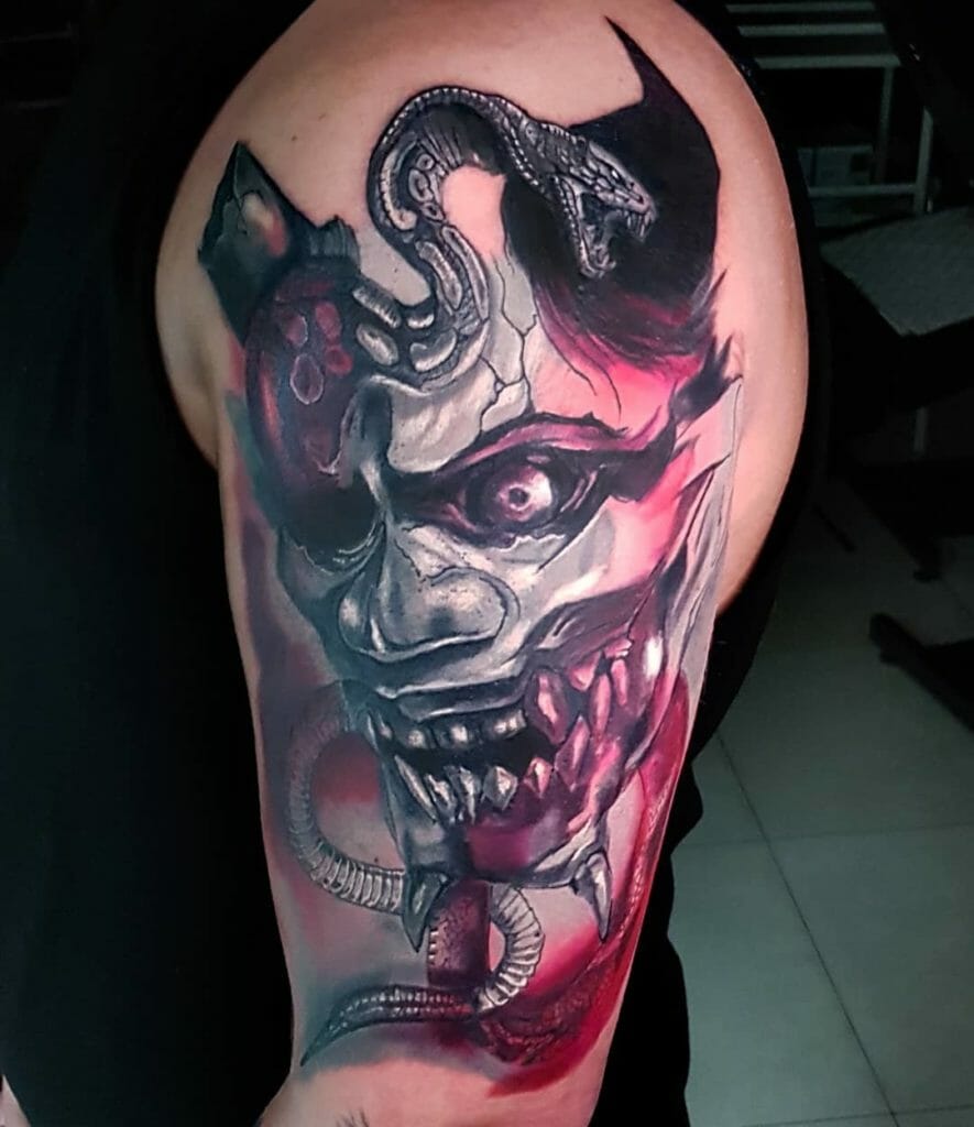 samurai mask tattoo