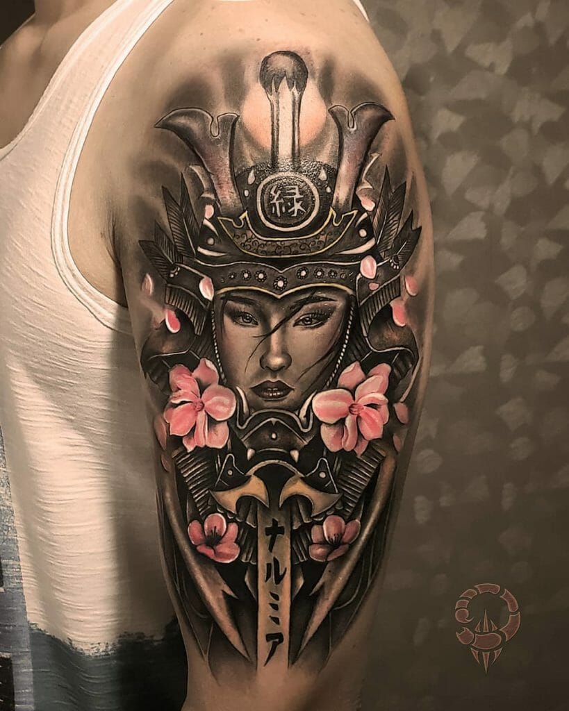 samurai mask tattoo