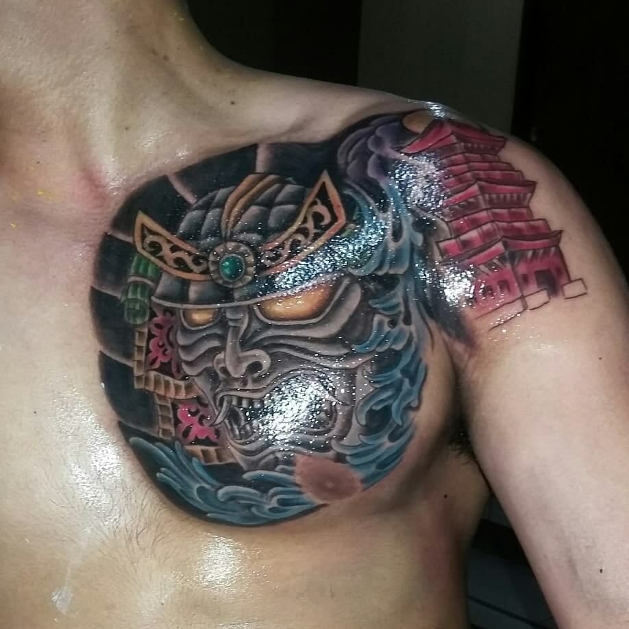 samurai mask tattoo