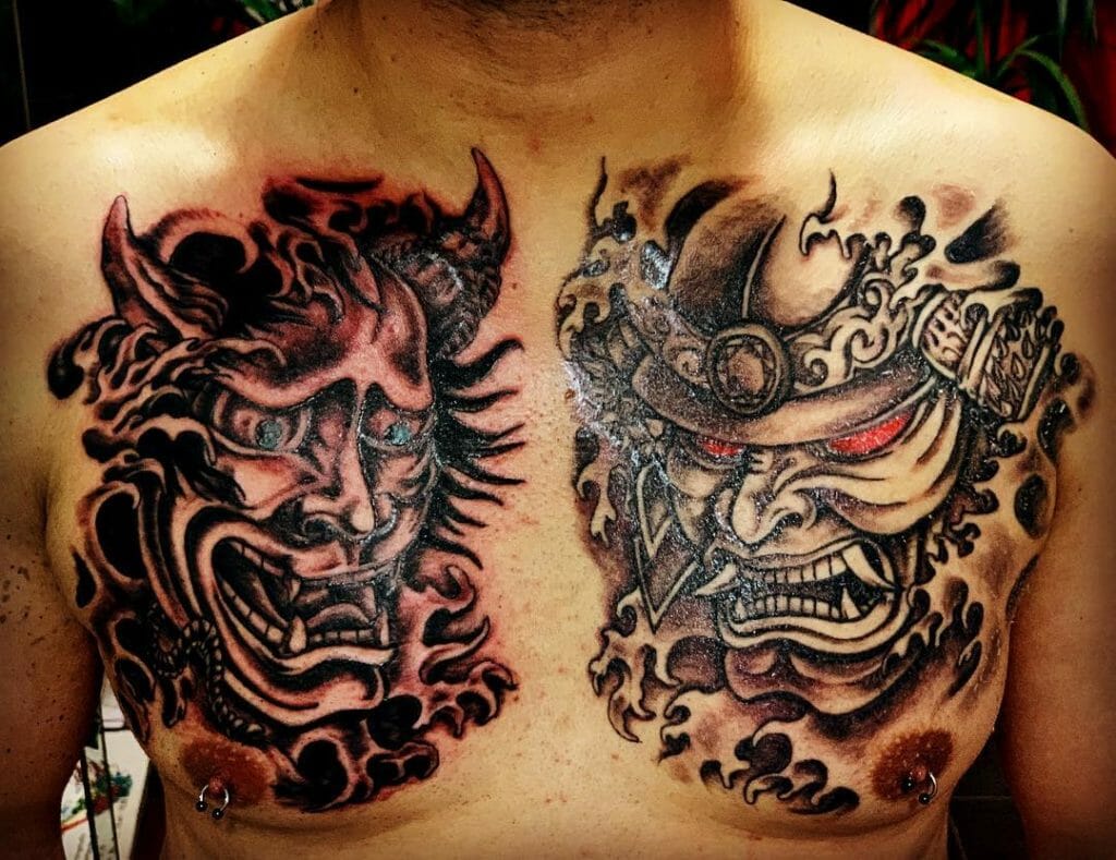 samurai mask tattoo